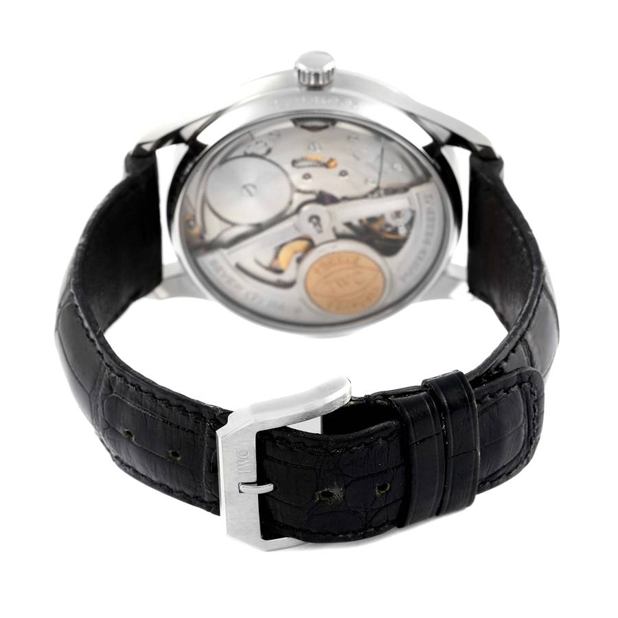 IWC Portuguese 7 Day Black Dial Limited Edition Steel Mens Watch IW500001