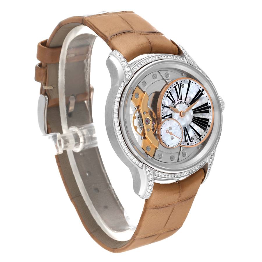 Audemars Piguet Millenary White Gold Mother Of Pearl Diamond Ladies Watch 77247BC