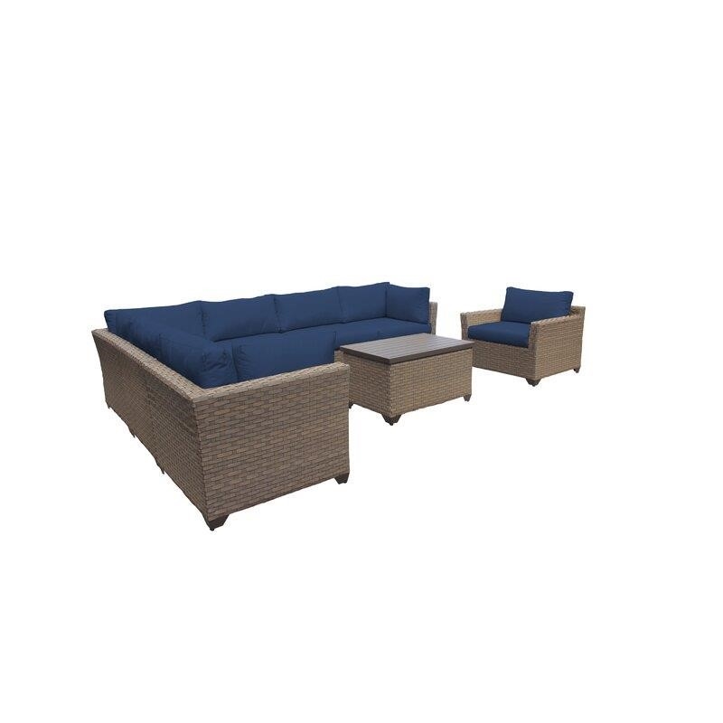 Rochford Wicker/Rattan 7 - Person Seating Group with Cushions