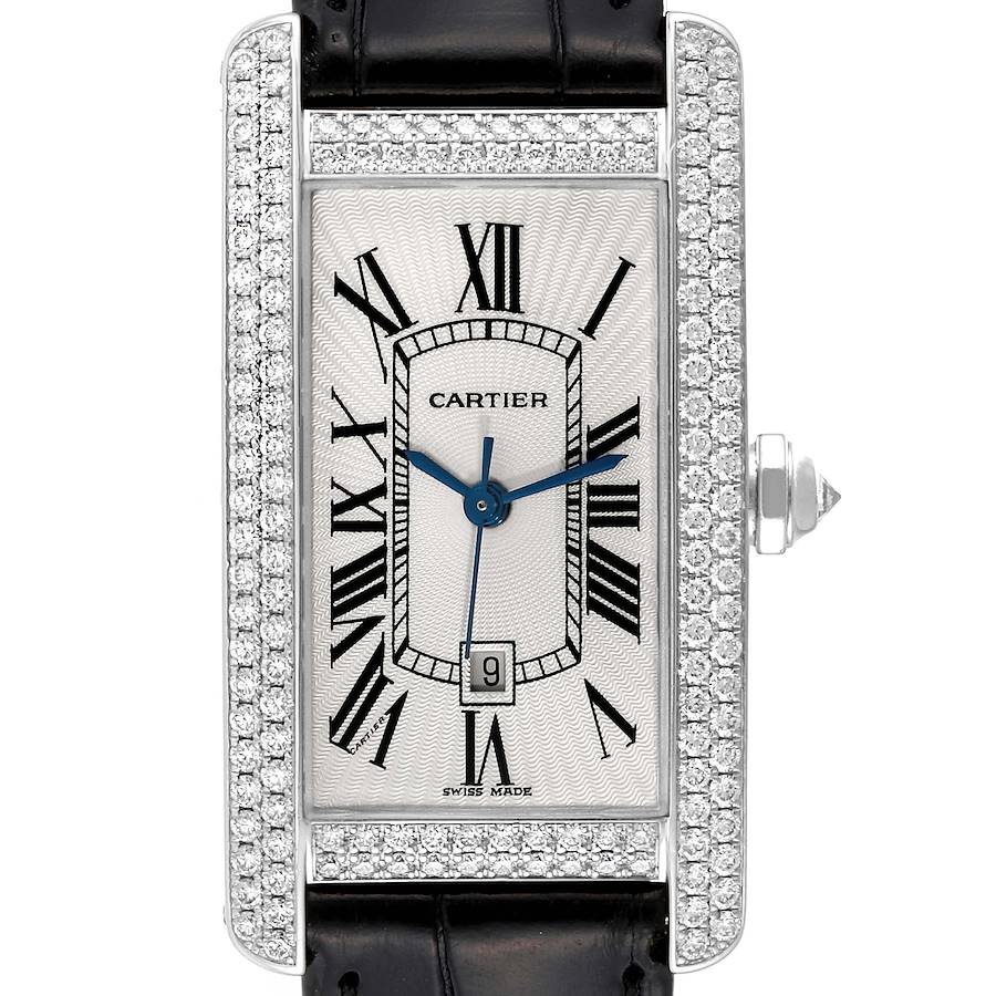 Cartier Tank Americaine White Gold Diamond Ladies Watch 2490
