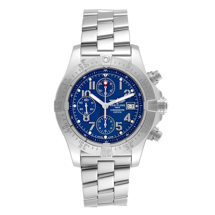 Breitling Avenger Skyland Chrono Blue Dial Steel Mens Watch A13380