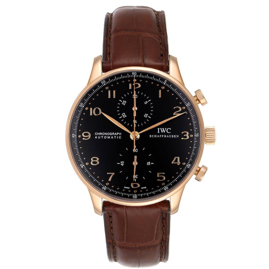 IWC Portuguese Chrono Automatic 18k Rose Gold Mens Watch IW371482