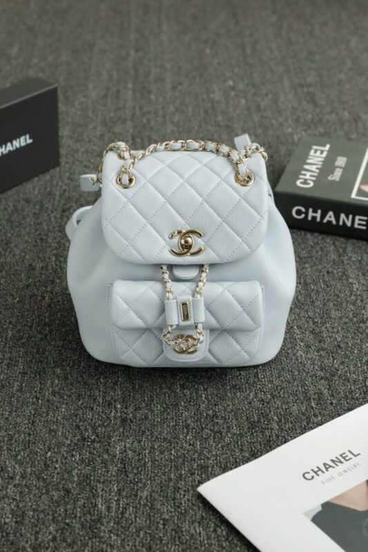 CHANEL 23A Backpack Small Light Blue