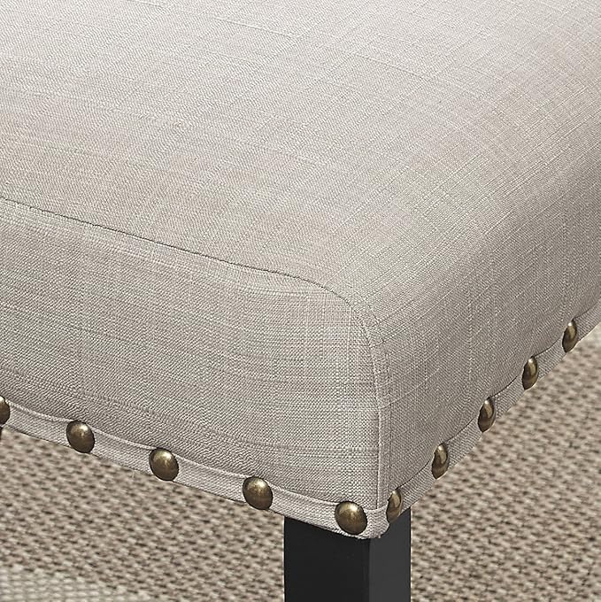 Fabric Dining Chairs with Nailhead Trim Set of 2
