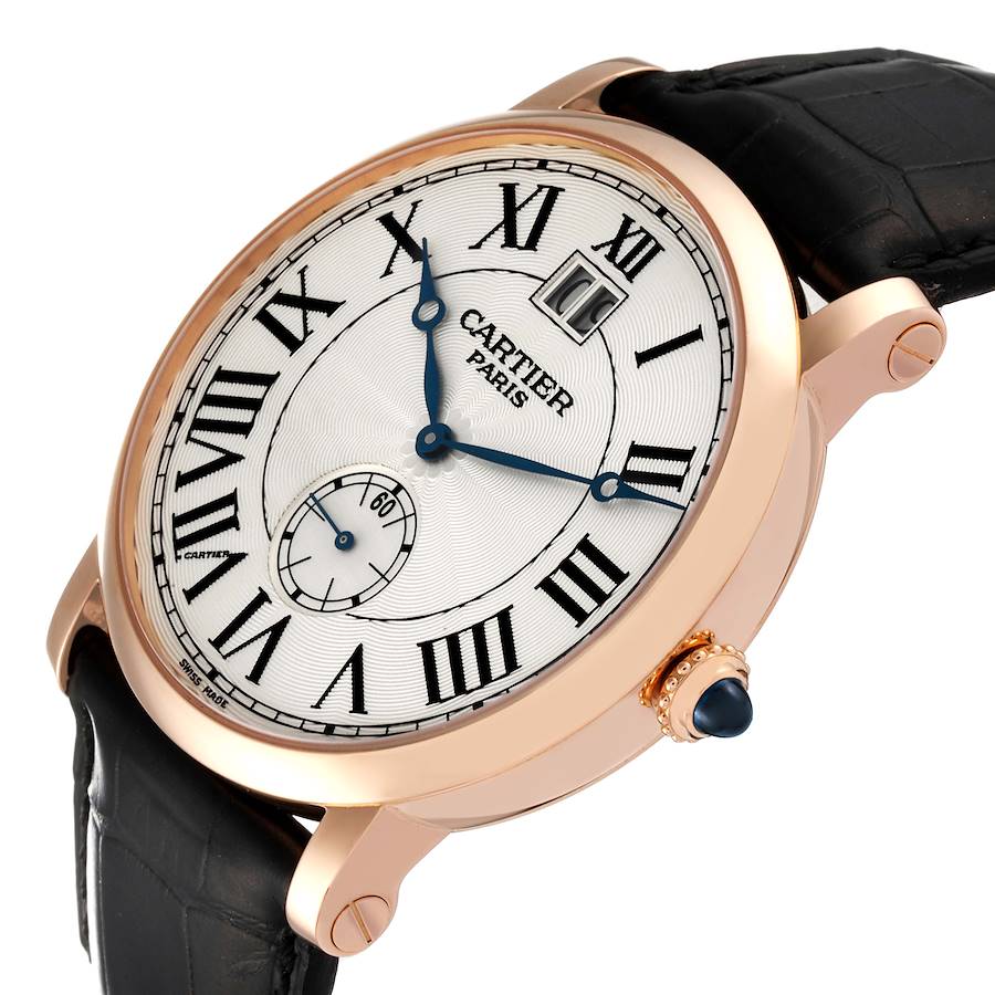 Cartier Rotonde Rose Gold Silver Dial Mens Watch W1550251