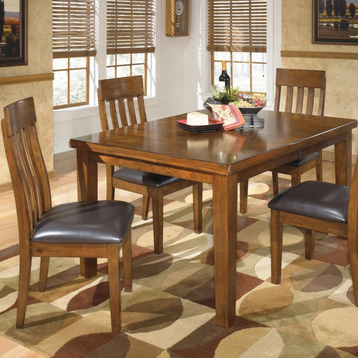 Medium Brown Extendable Dining Furniture Set