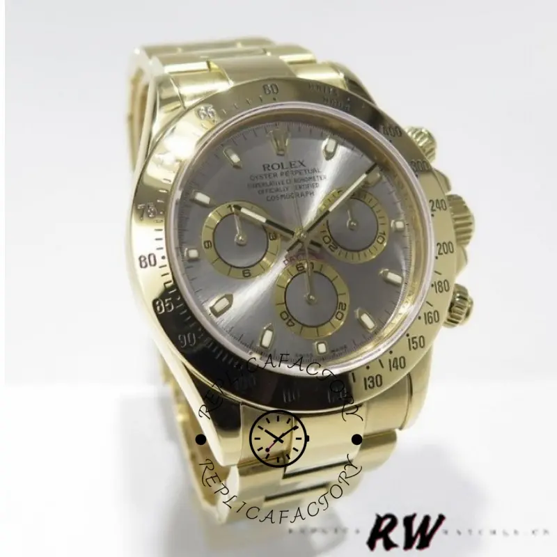 Rolex Cosmograph Daytona 116528 Grey Index Dial 40MM Mens Replica Watch