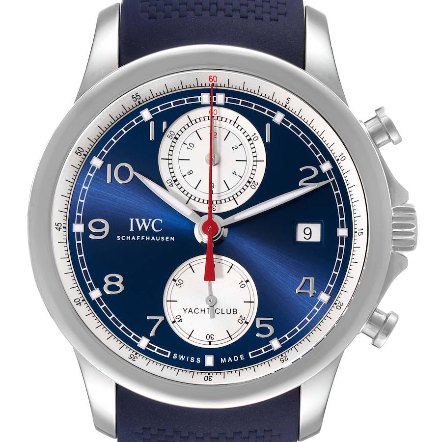 IWC Portuguese Yacht Club Chronograph Blue Dial Steel Mens Watch IW390507