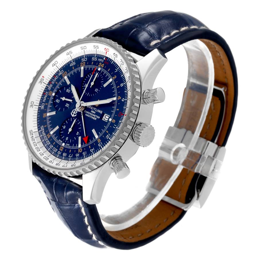 Breitling Navitimer World Blue Dial Steel Mens Watch A24322