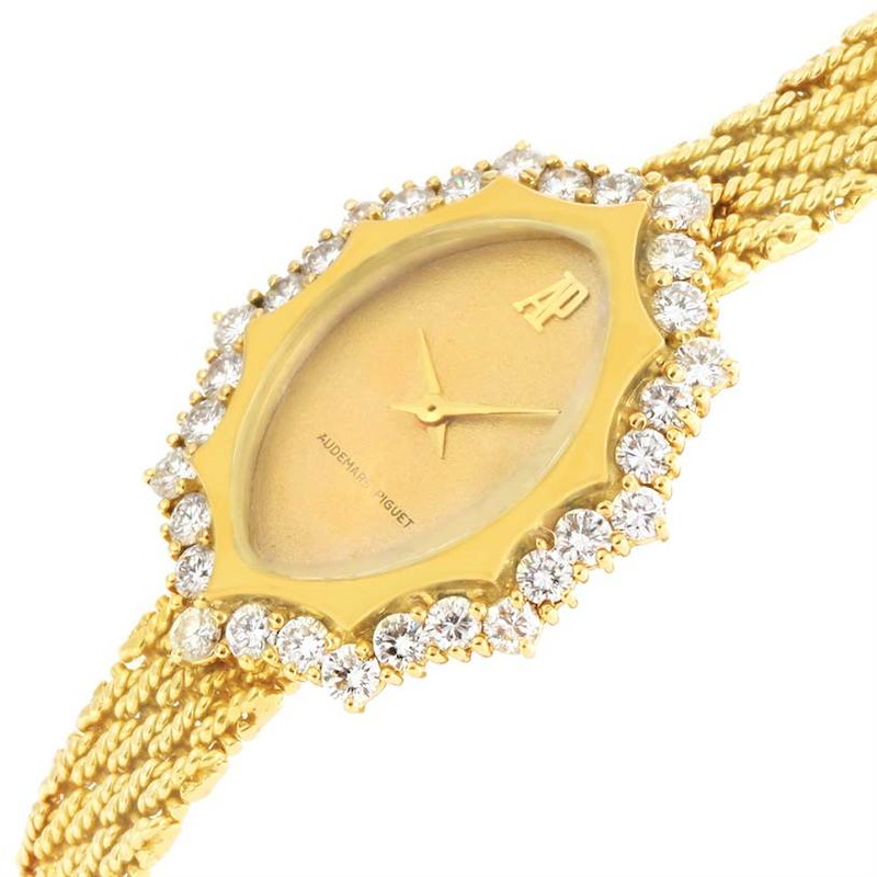 Audemars Piguet Vintage 18k Yellow Gold 1.67 Ct Diamond Cocktail Watch