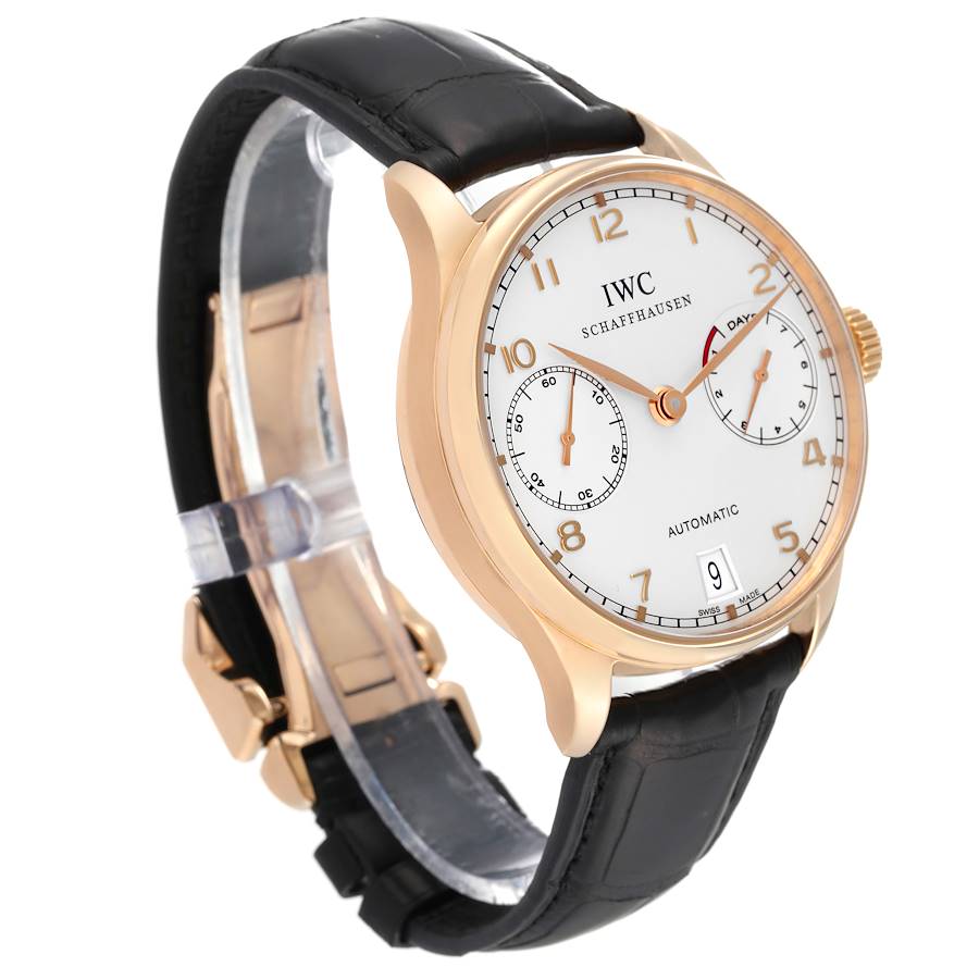 IWC Portugieser Automatic Rose Gold Silver Dial Mens Watch IW500701
