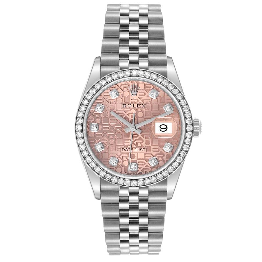 Rolex Datejust Silver Diamond Dial Steel Mens Watch 126284