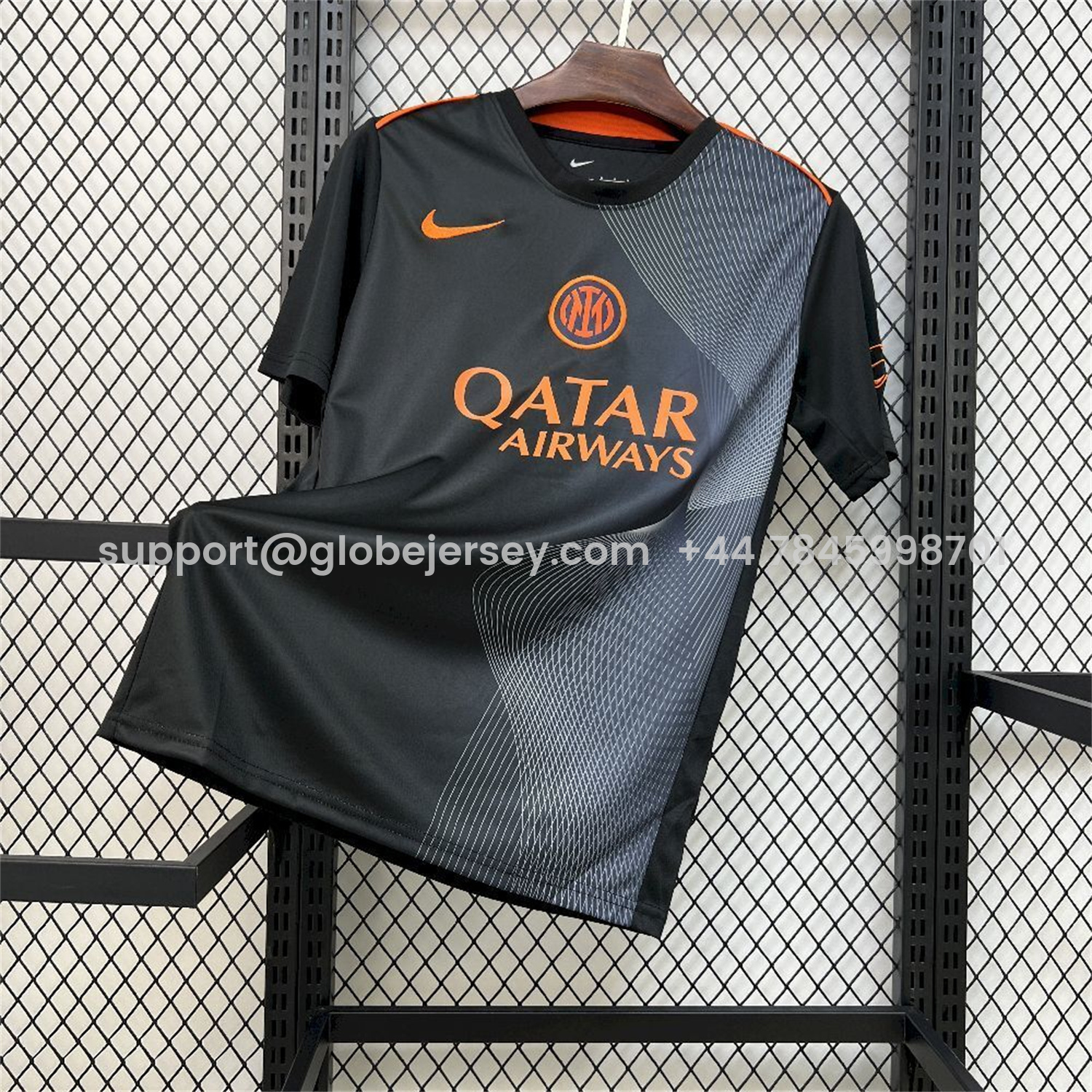 Inter Milan 25-26 Orange And Black Training Jersey - Fans Version