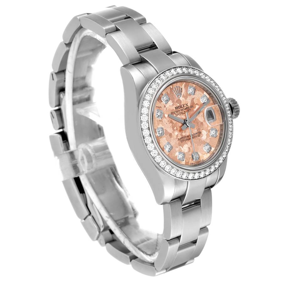 Rolex Datejust Steel Pink Gold Crystal Diamond Ladies Watch 179384