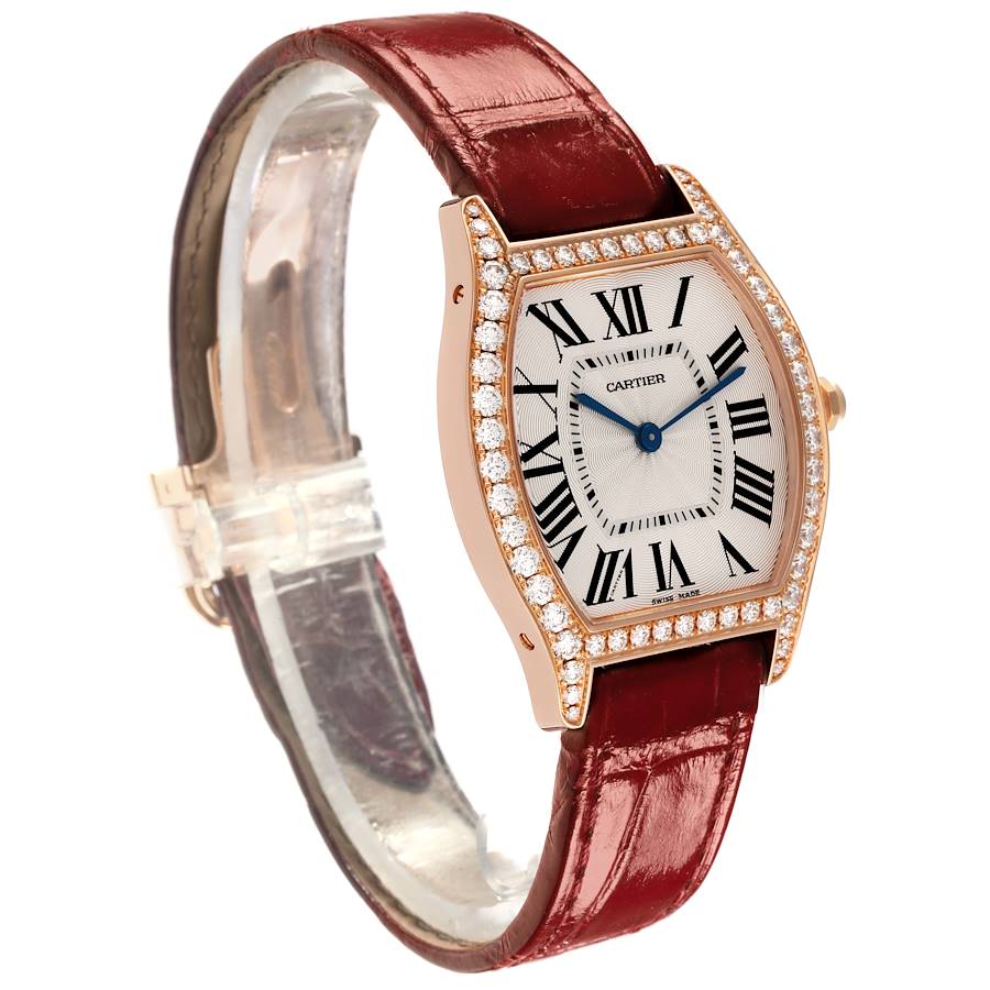 Cartier Tortue Medium Rose Gold Diamond Bezel Ladies Watch WA501008