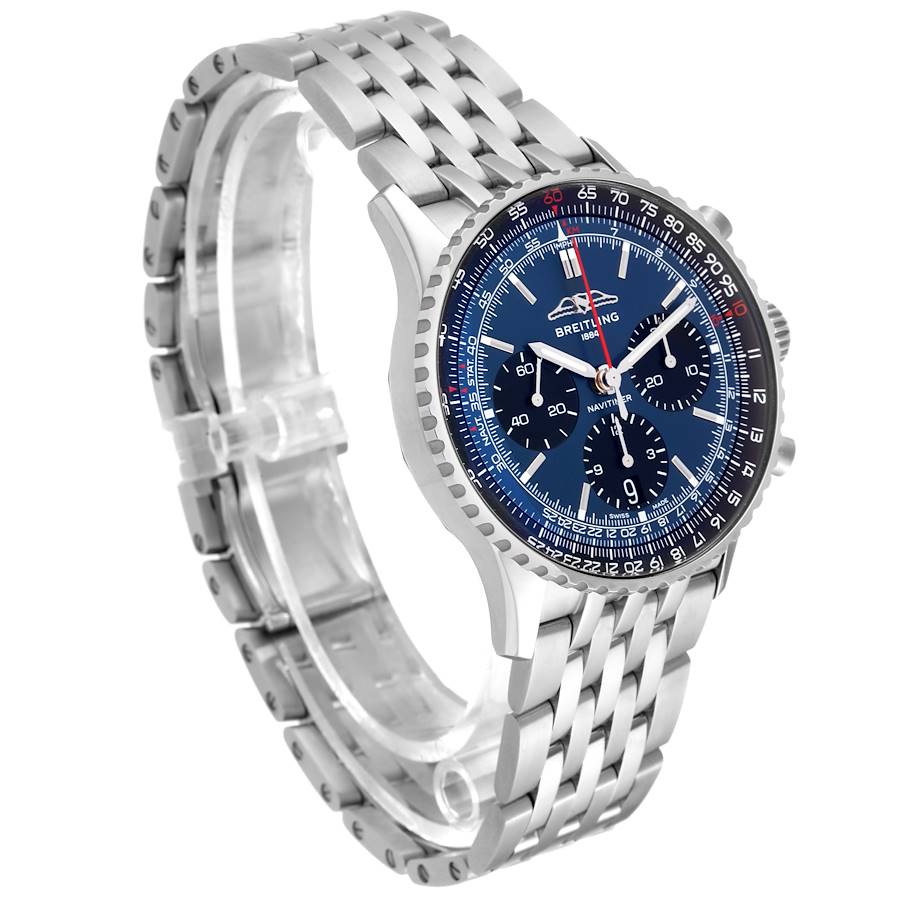 Breitling Navitimer B01 Chronograph 41 Blue Dial Steel Mens Watch AB0139