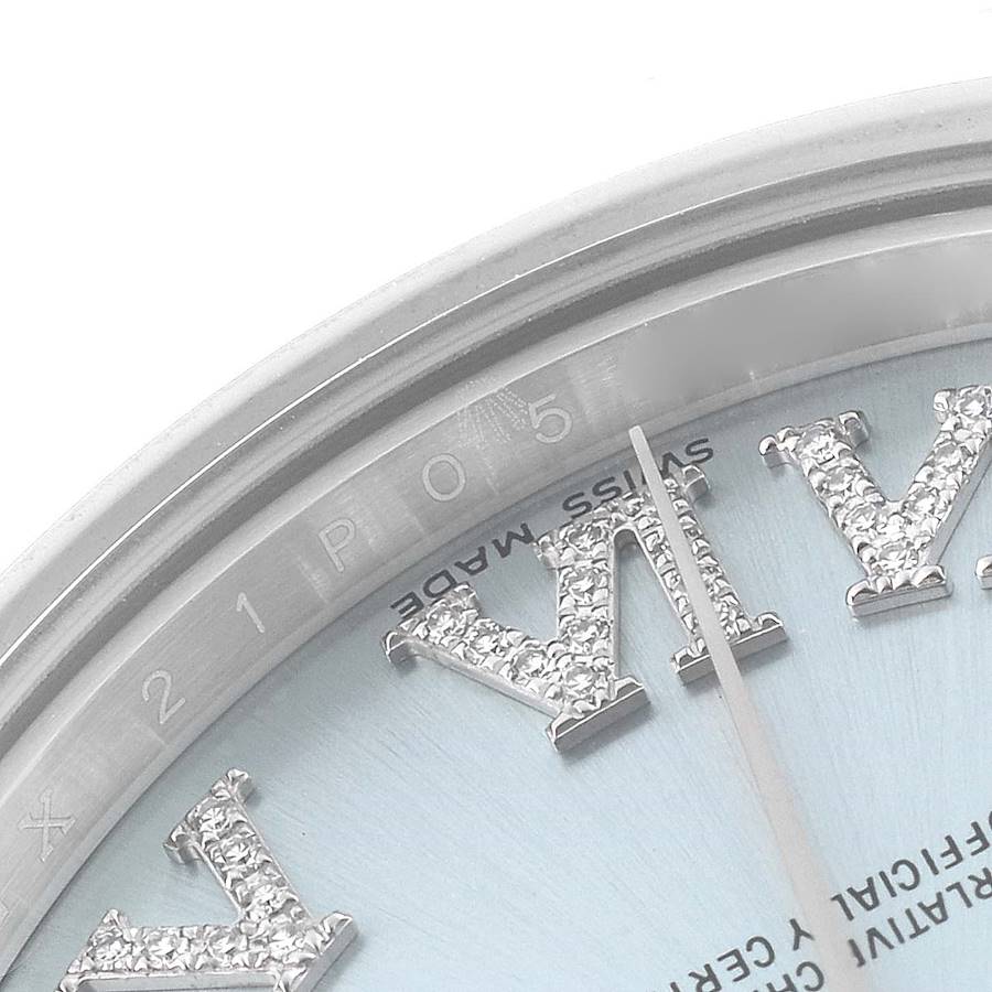 Rolex President Day-Date II Blue Diamond Dial Platinum Mens Watch 218206