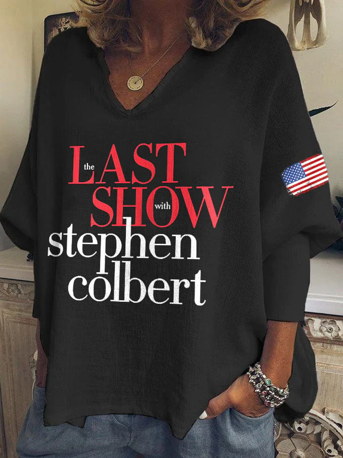 🔥Buy 3 Get 15% Off🔥V-Neck Retro Last Show Print T-Shirt