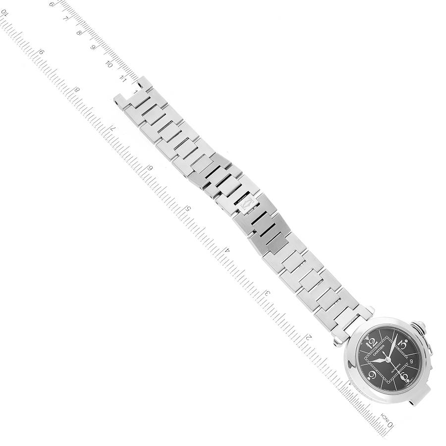 Cartier Pasha C Medium Black Dial Steel Ladies Watch W31076M7