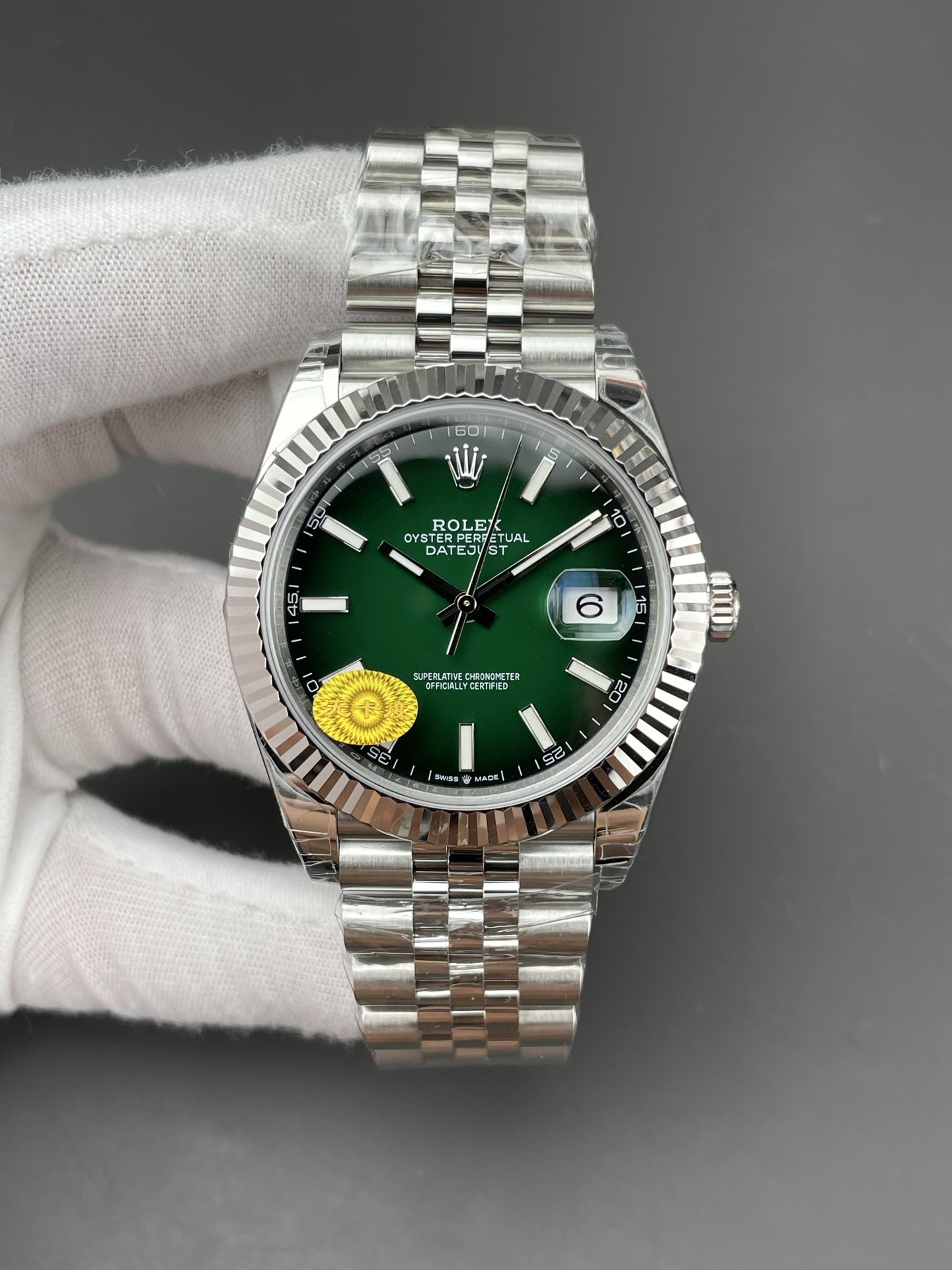 Smoky Green Datejust, Enamel Gradient Green Dial