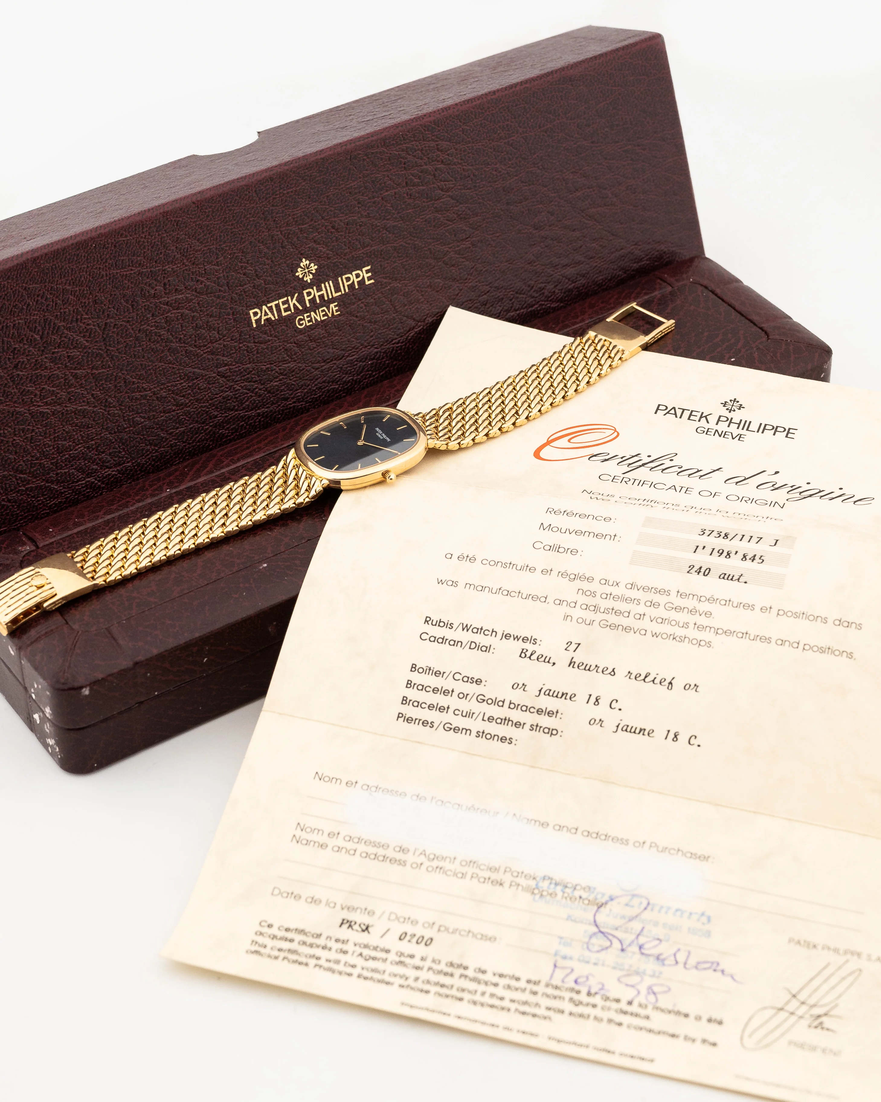 Patek Philippe Ellipse 3738 Jumbo 18k 1998