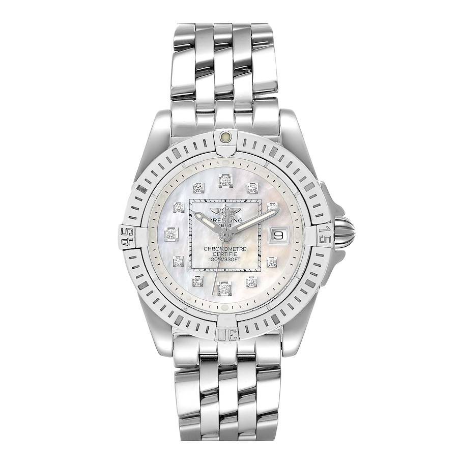 Breitling Cockpit Mother of Pearl Diamond Steel Ladies Watch A71356