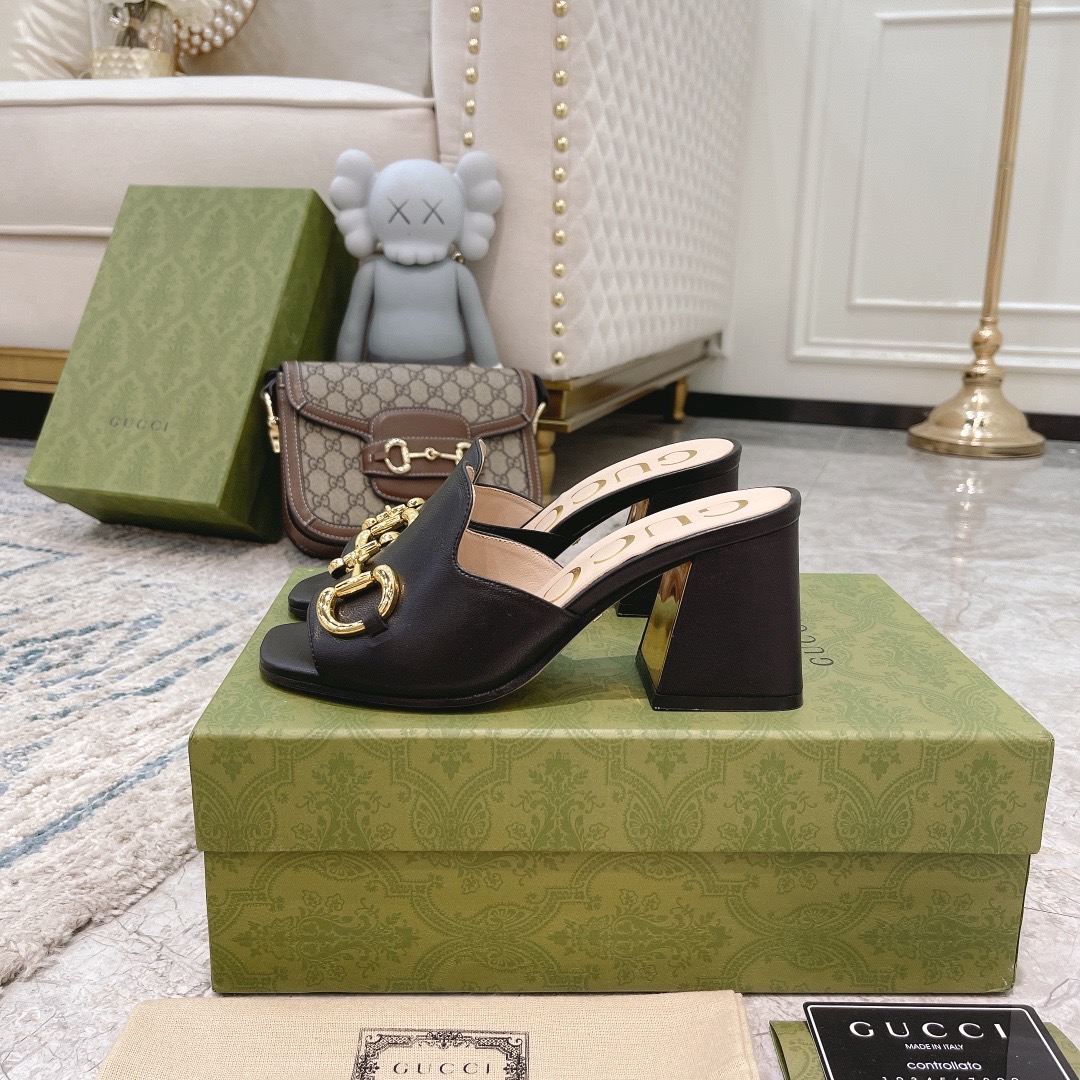 Gucci Women’s Slide Sandal With Horsebit Black 655412 BKO00 1000