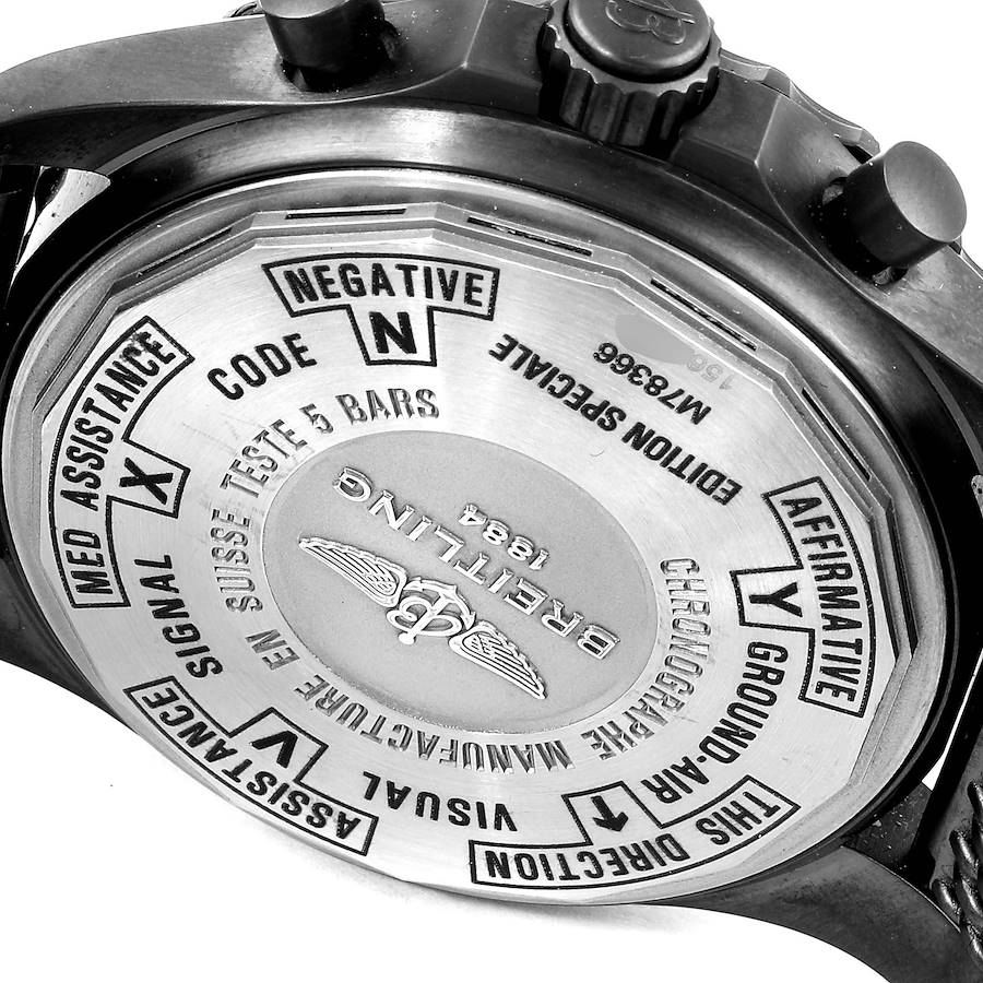 Breitling Chronospace Military GMT Alarm Blacksteel Mens Watch M78366