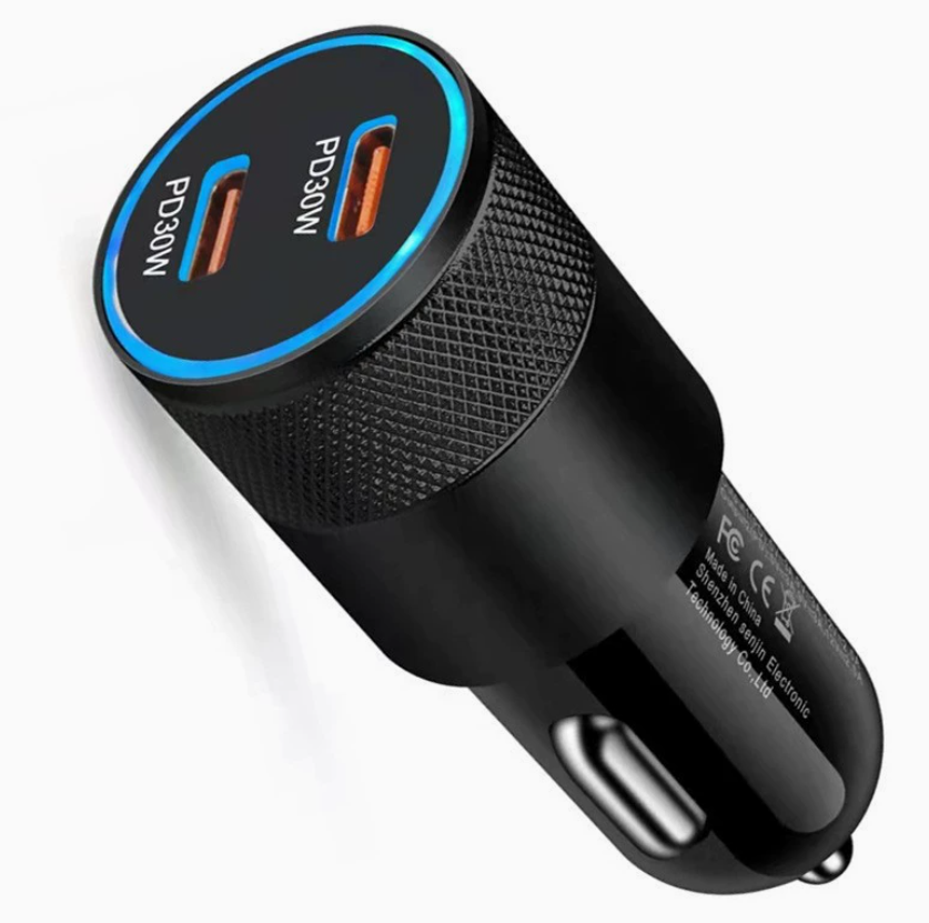 Mini Dual USB-C 30W Fast Car Charger