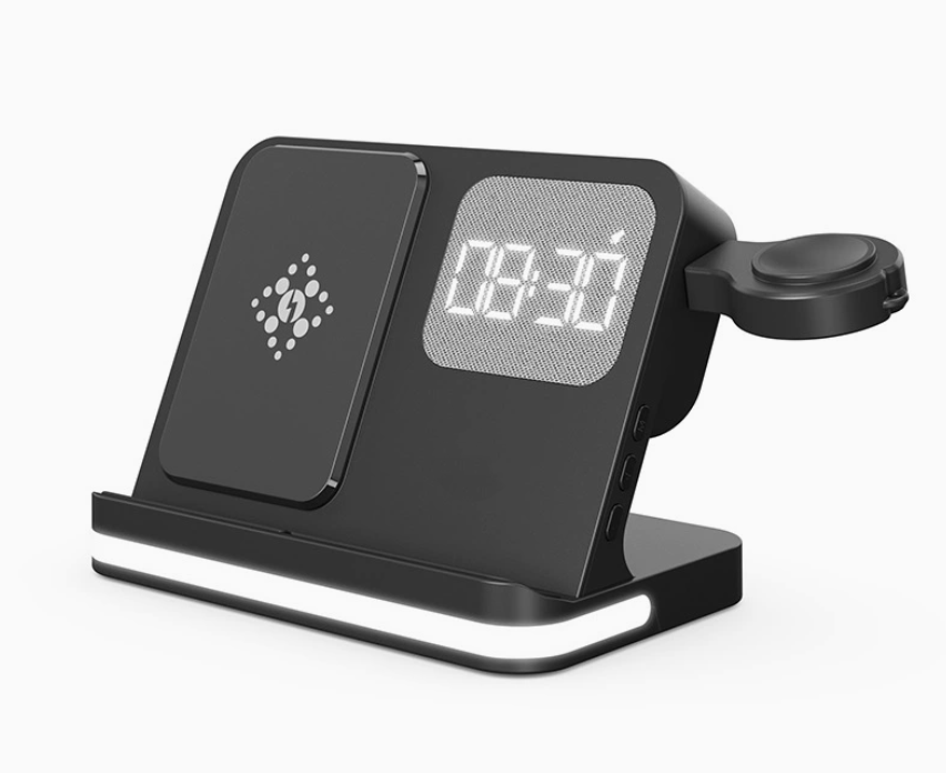 3-in-1 Wireless Charging Station with Clock