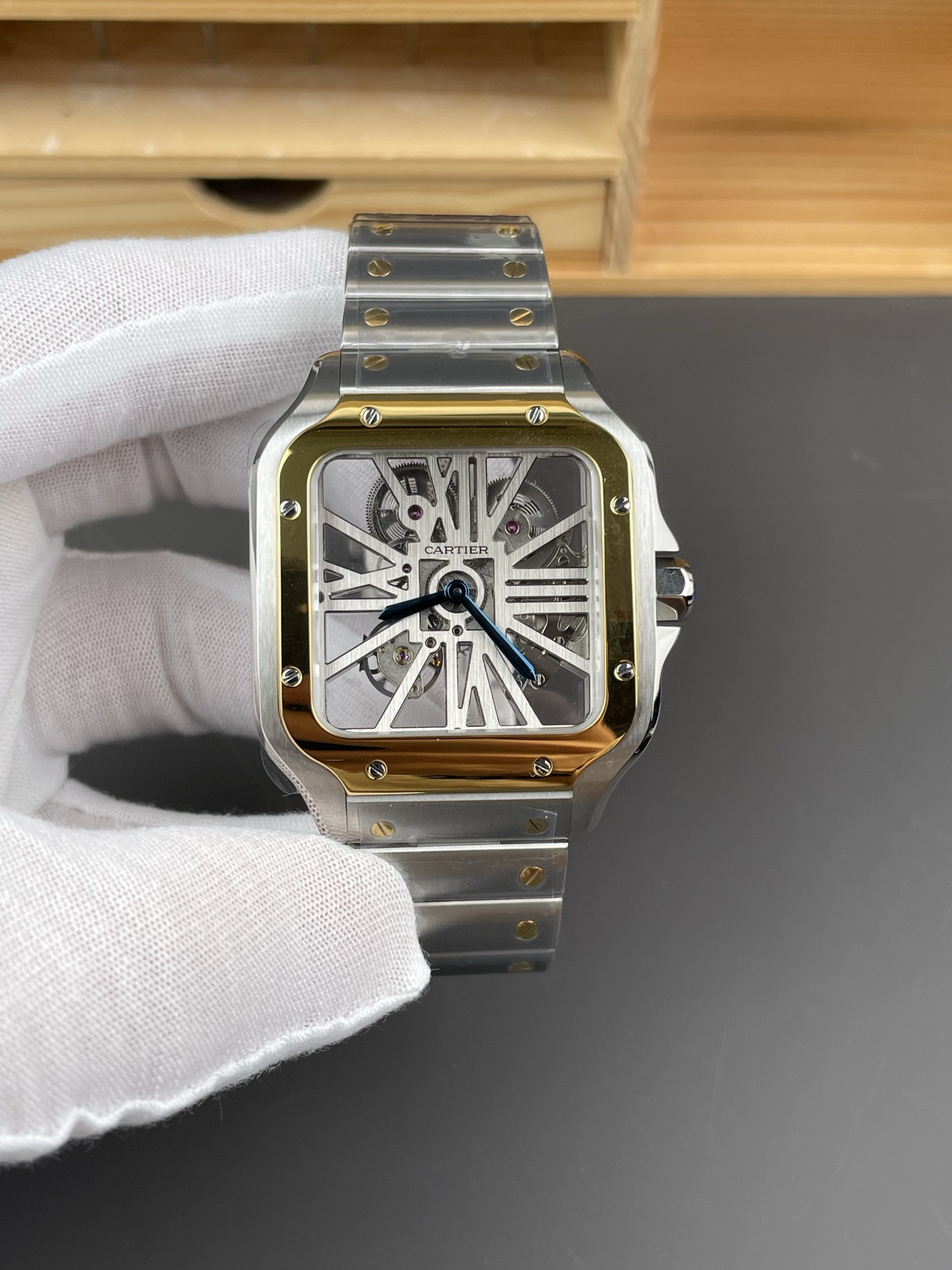 Santos de Cartier Skeleton Series Two-Tone V2 Version