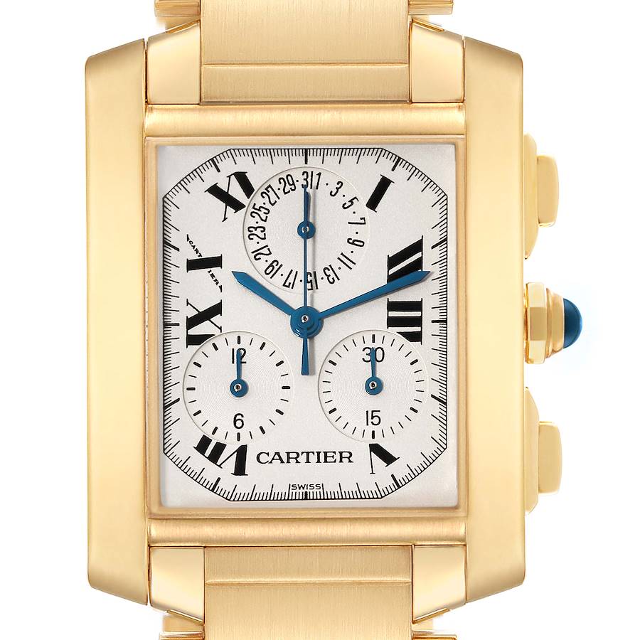 Cartier Tank Francaise Chrongraph Yellow Gold Quartz Mens Watch W50005R2