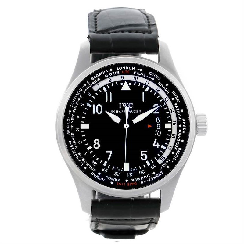 IWC Pilot Worldtimer Black Dial Automatic Mens Watch IWC3262-01