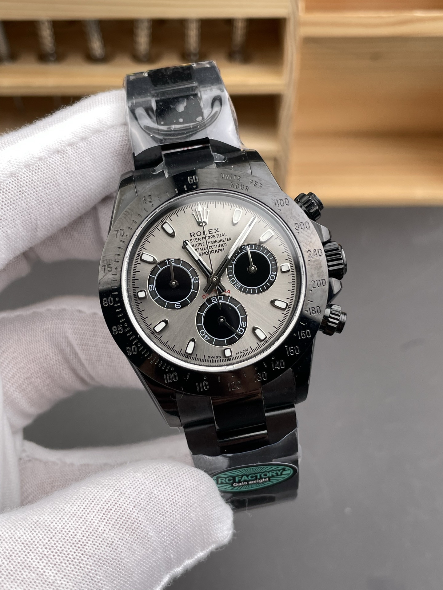 Grey Dial Black Steel Daytona