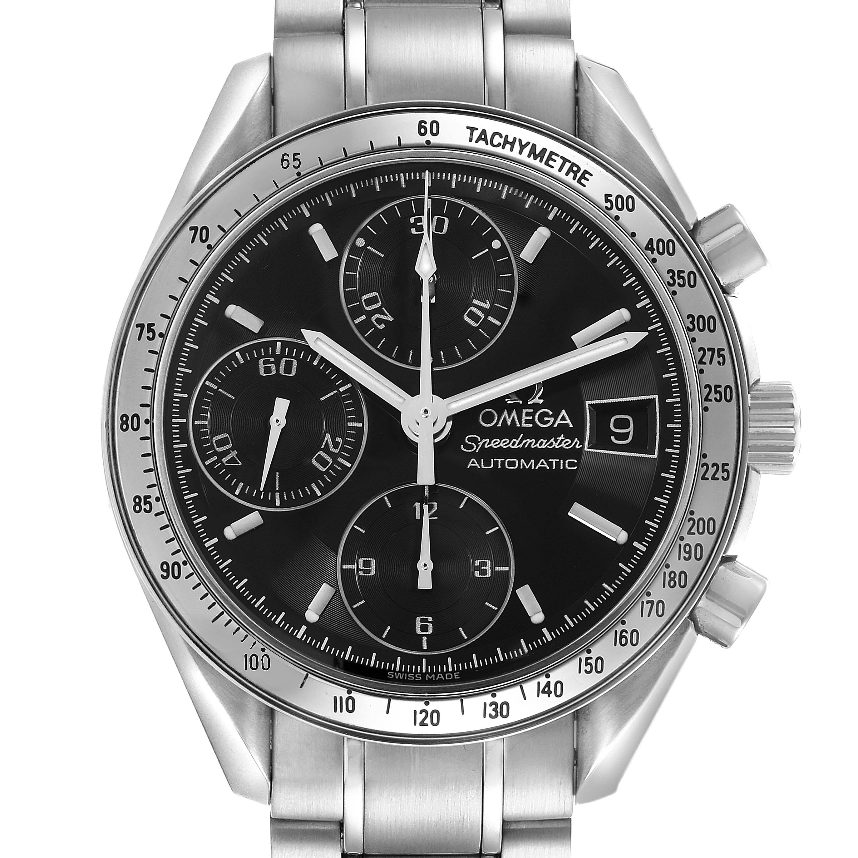 Omega Speedmaster DateAutomatic Steel Mens Watch 39.0 MM 3513.50.00 Card