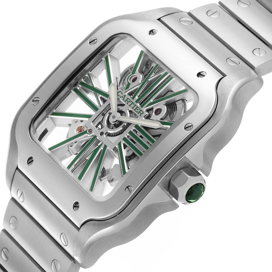 Cartier Skeleton Horloge Santos Steel Mens Watch WHSA0028