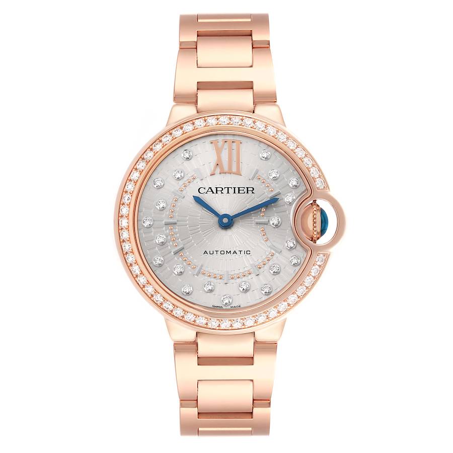 Cartier Ballon Bleu Rose Gold Diamond Ladies Watch WJBB0082