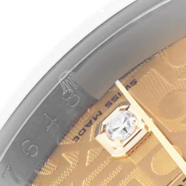 Rolex Datejust Steel Yellow Gold Diamond Dial Mens Watch 116233