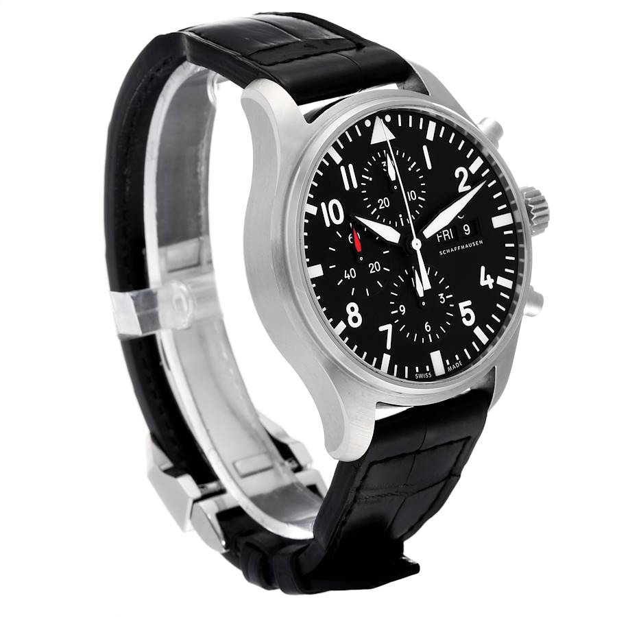 IWC Pilot Black Dial Men's Chronograph Watch IW377709