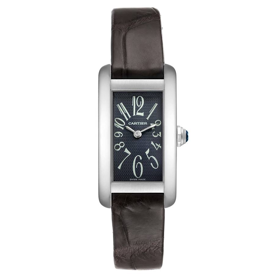 Cartier Tank Americaine Grey Dial White Gold Ladies Watch W2605129