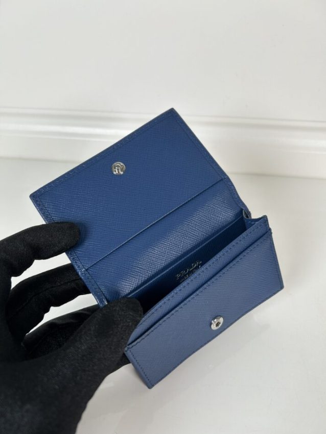 Replica Prada Saffiano Wallet Blue