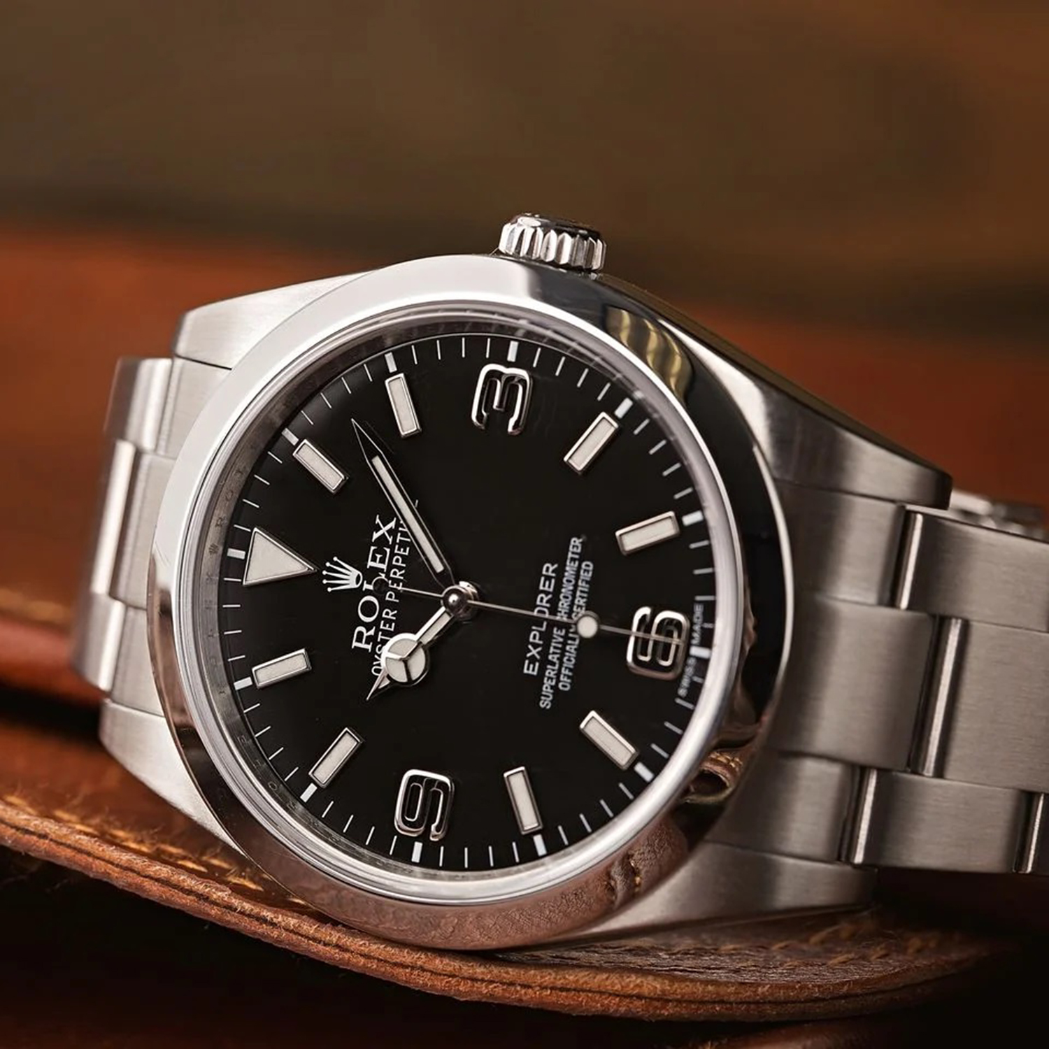Rolex Explorer I MKII Stainless Steel Black Arabic Index 39mm 214270-0003 Unworn