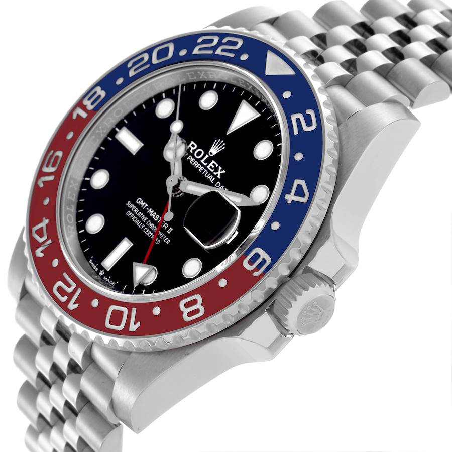 Rolex GMT Master II Blue Red Pepsi Bezel Steel Mens Watch 126710