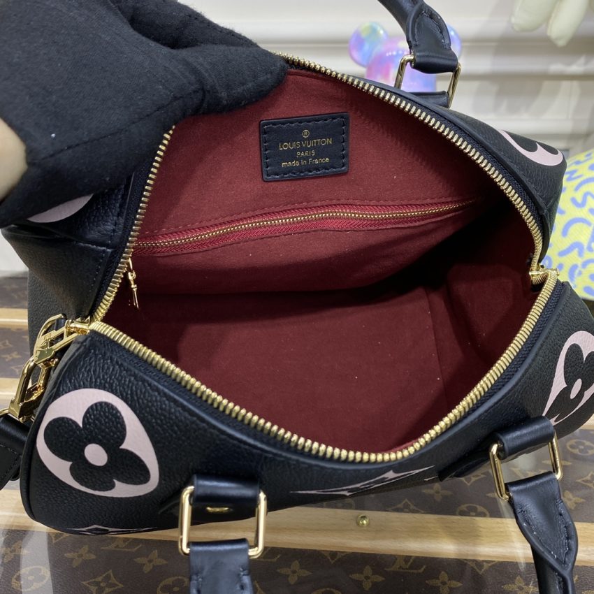 Replica Louis Vuitton Speedy Bandouliere 25 Black – Pink
