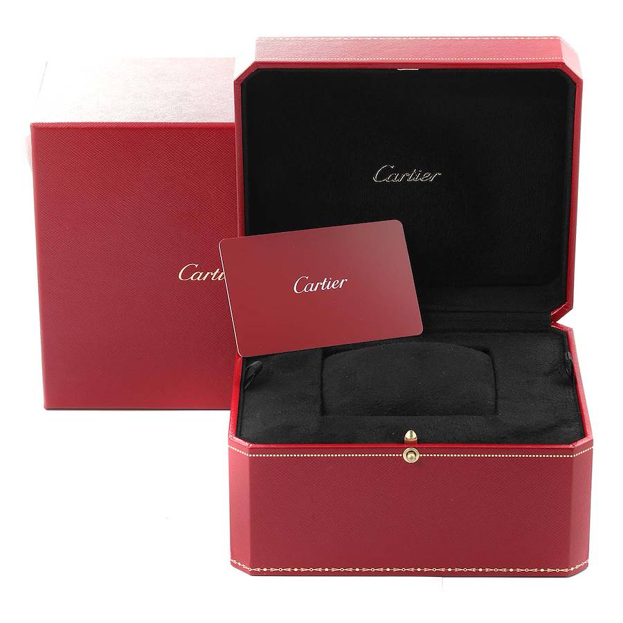 Cartier Santos 100 Midsize Rose Gold Silver Dial Mens Watch W20108Y1
