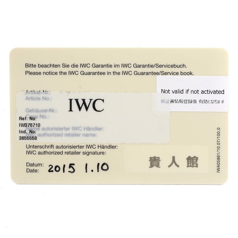 IWC Aquatimer Automatic Chrono Day Date Mens Watch IW376710