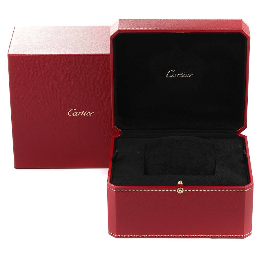 Cartier Santos 100 Midsize Rose Gold Silver Dial Mens Watch W20108Y1