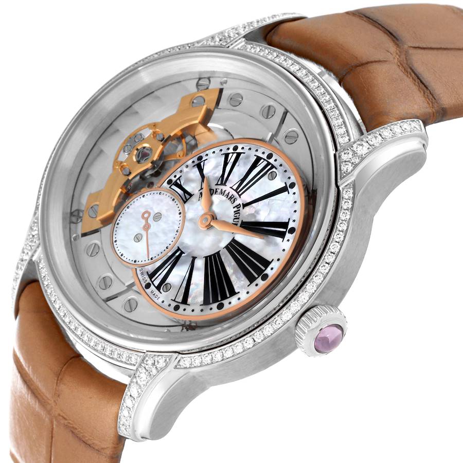 Audemars Piguet Millenary White Gold Mother Of Pearl Diamond Ladies Watch 77247BC