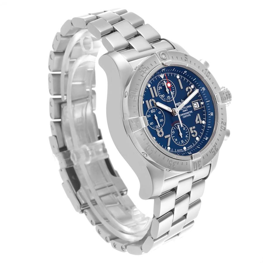 Breitling Avenger Skyland Chrono Blue Dial Steel Mens Watch A13380