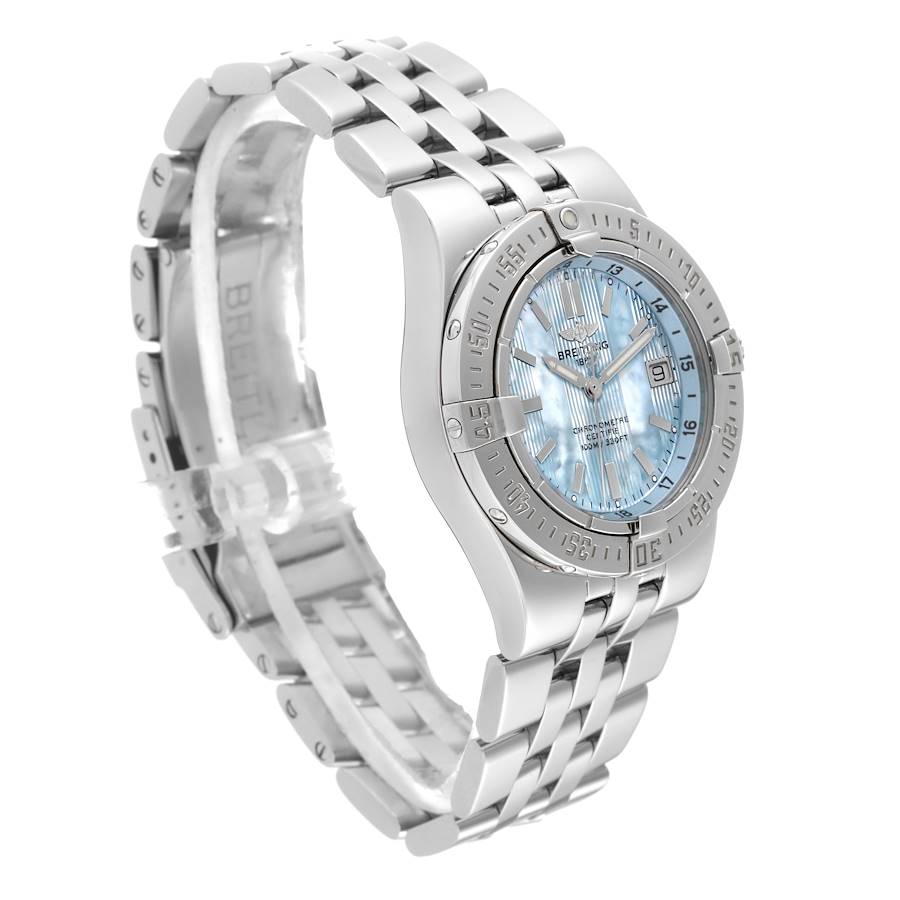 Breitling Starliner Blue Mother of Pearl Dial Steel Ladies Watch A71340
